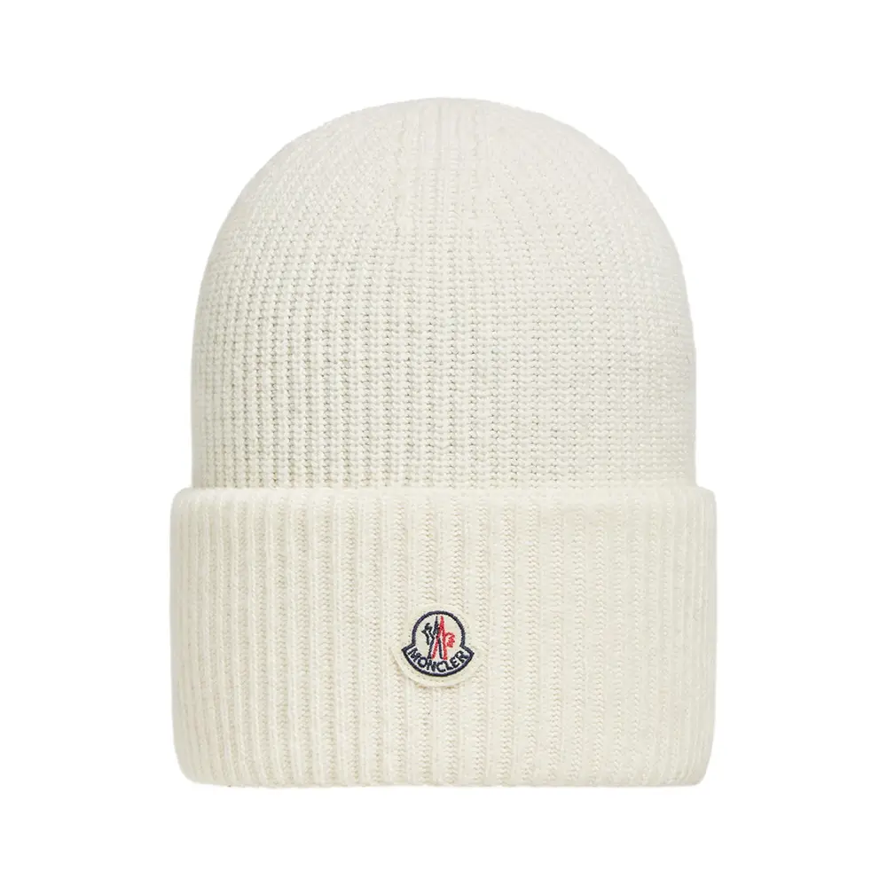 Moncler Classic Wool Beanie White – voilà.id
