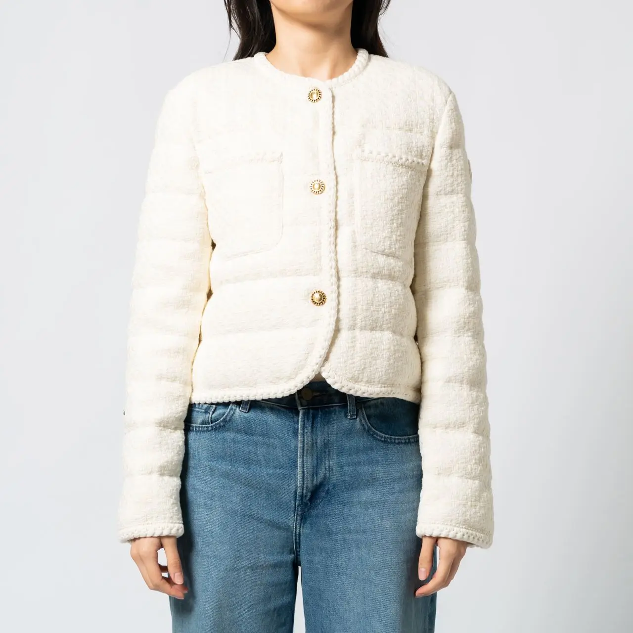Moncler Eliadi Short Down Jacket White Ivory – voilà.id