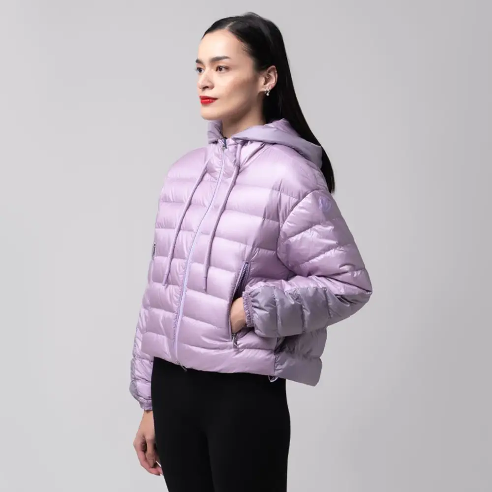 Moncler Sylans Short Down Jacket Lilac Women – voilà.id