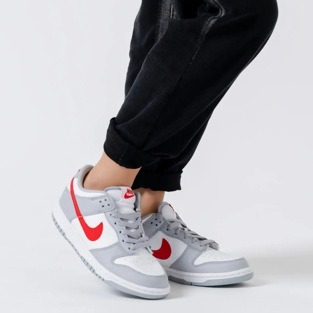 Nike Dunk Low White Wolf Grey Red - Wom – voilà.id