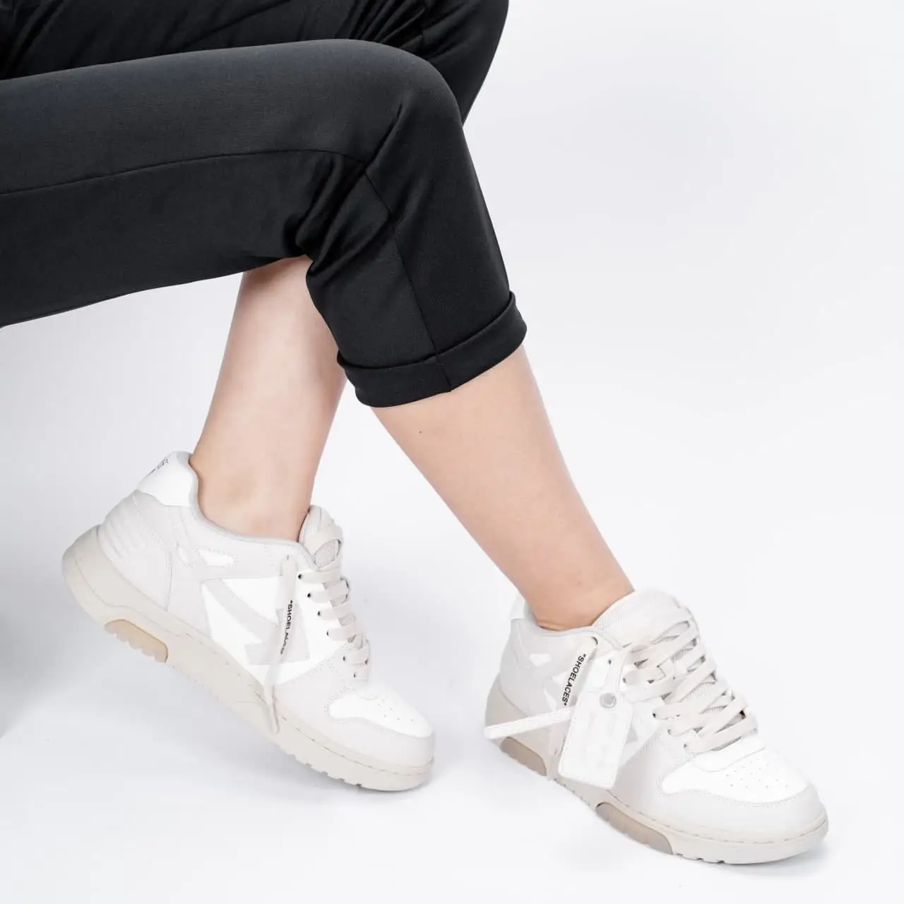 Off-White Out Of Office Low-Top Sneakers White Beige Women Off-White Out Of Office Low-Top Sneakers White Beige Women