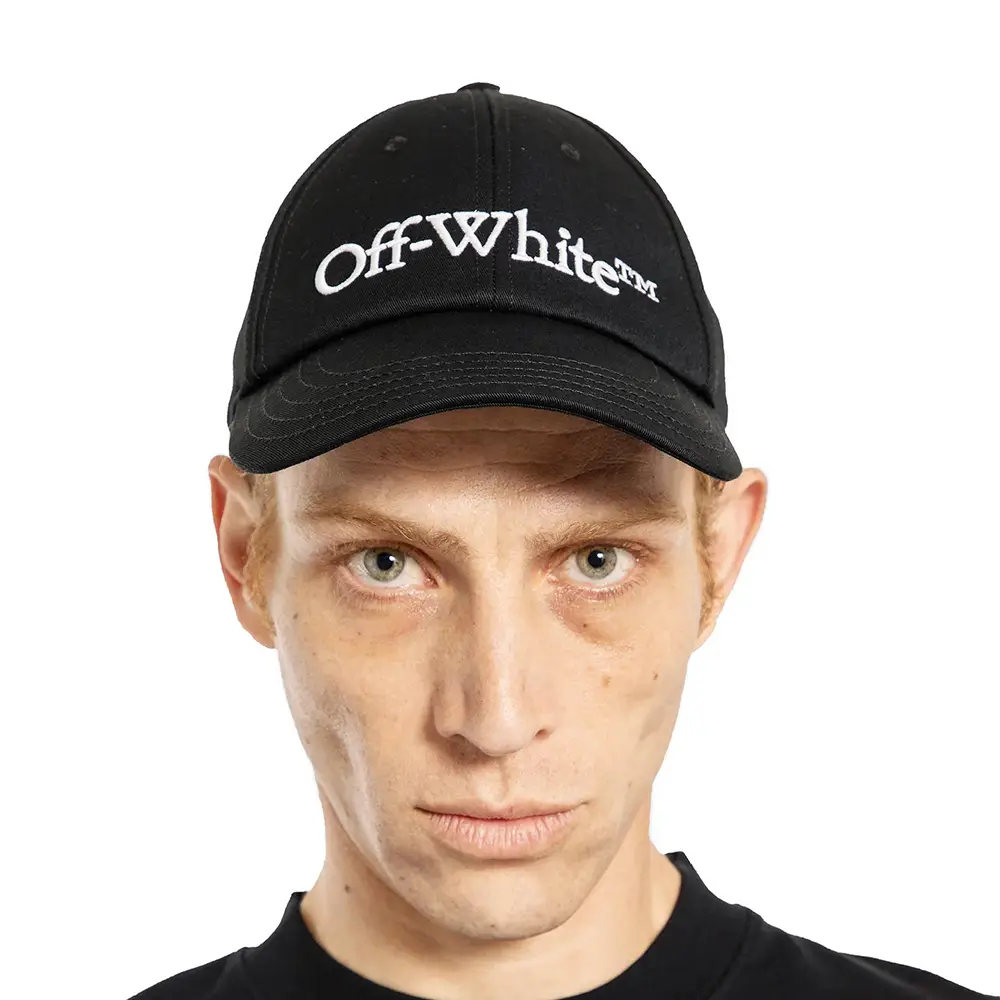 Off-White Logo Embroidered Cotton Baseball Cap Black – voilà.id