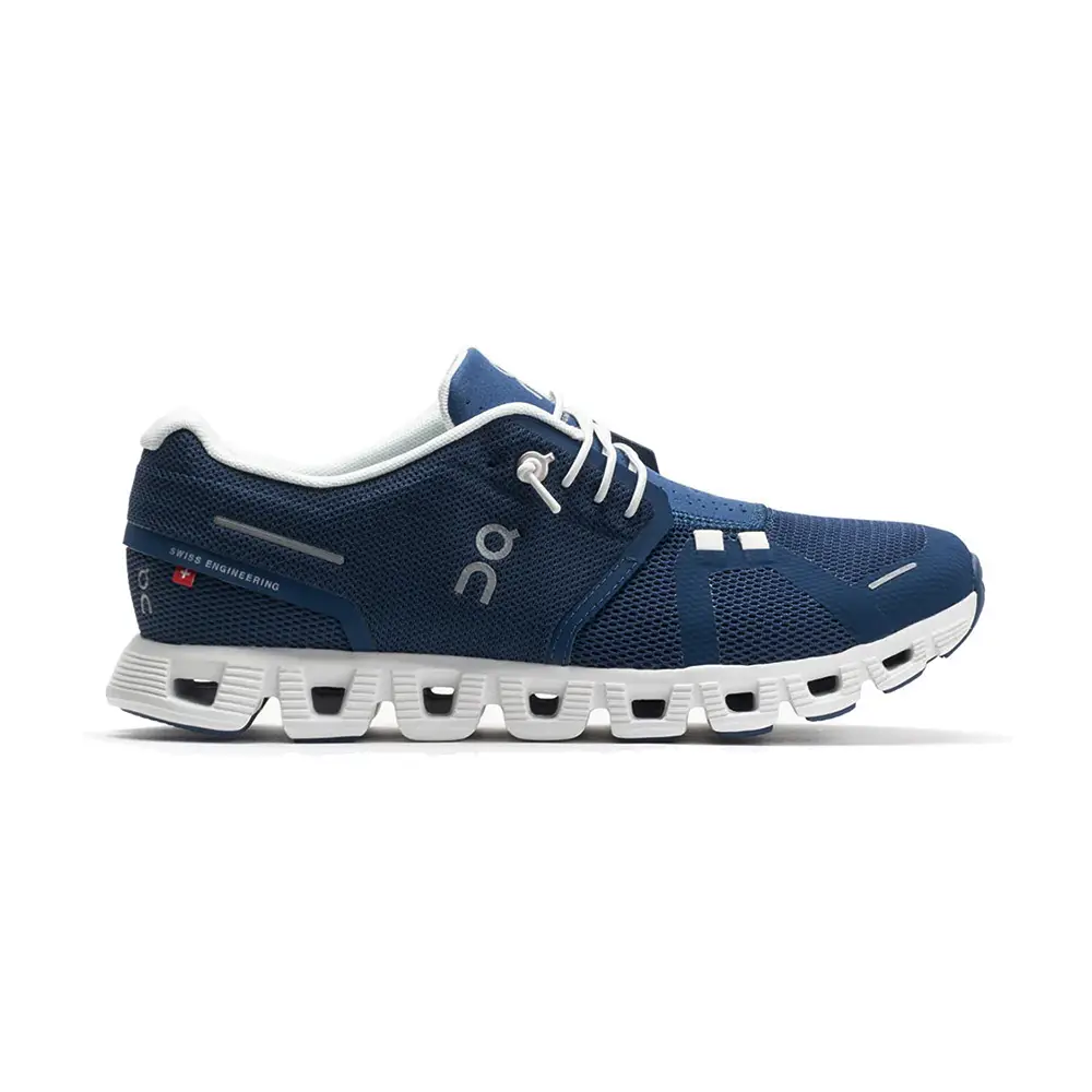 ON Cloud 5 Running Sneakers Denim White Woman – voilà.id ON Cloud 5 Running Sneakers Denim White Woman – voilà.id