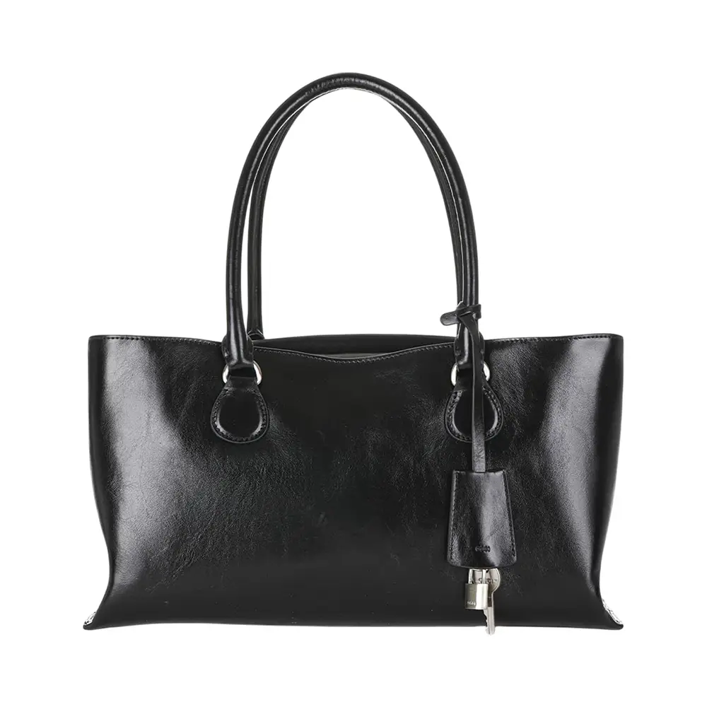 Osoi Shell Brot Double Handle Leather Bag Black – voilà.id