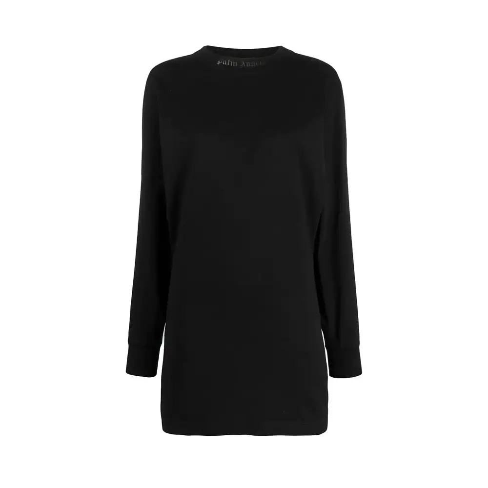 Palm Angels Logo Print Sweatshirt Dress Black – voilà.id