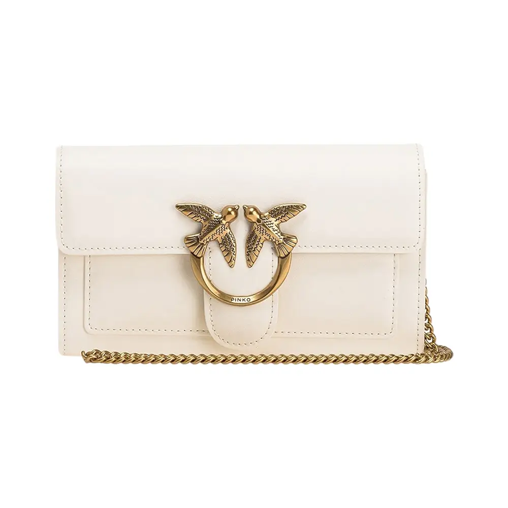 ショルダーバッグ・ポシェット PINKO LOGO HORIZONTAL FLAT WALLET WITH CHAIN Horizontal Flat Bag in leather PINKO → Shop Online