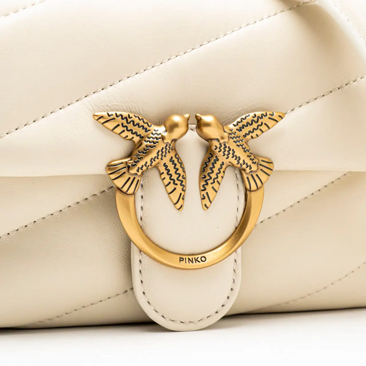 Pinko Baby Love Puff Maxi Quilt Shoulder Bag White Ghw – voilà.id