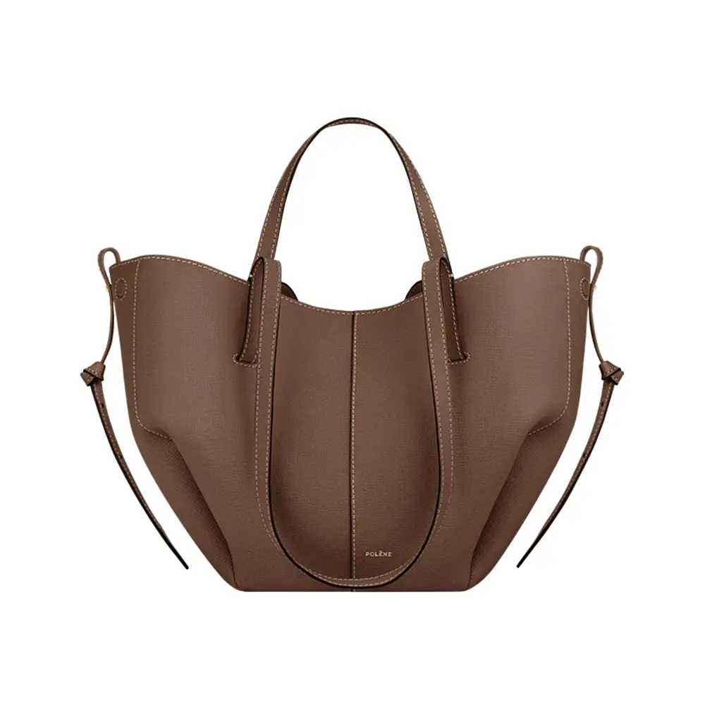 Polène Cyme Mini Shopping Bag Grained Leather Cognac – voilà.id
