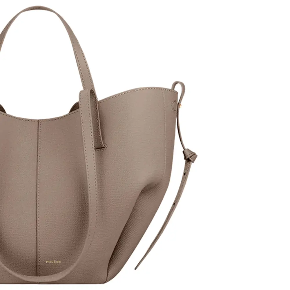 POLENE Cyme Small トートバッグ キャメル Polene Cyme Mini Shopping Bag Grained Leather Taupe – voilà.id