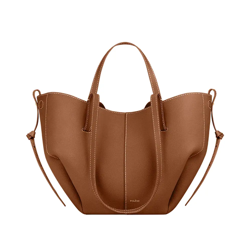 POLENE Cyme Small トートバッグ キャメル Polene Cyme Mini Shopping Bag Grained Leather Camel – voilà.id
