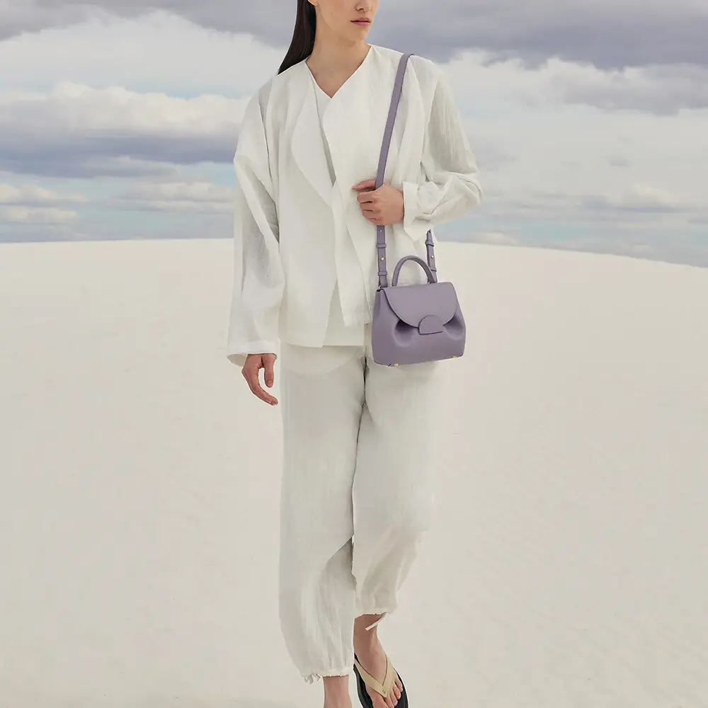 Polene Numero Uno Nano Crossbody Bag Grained Leather Mauve Polene Numero Uno Nano Crossbody Bag Grained Leather Mauve