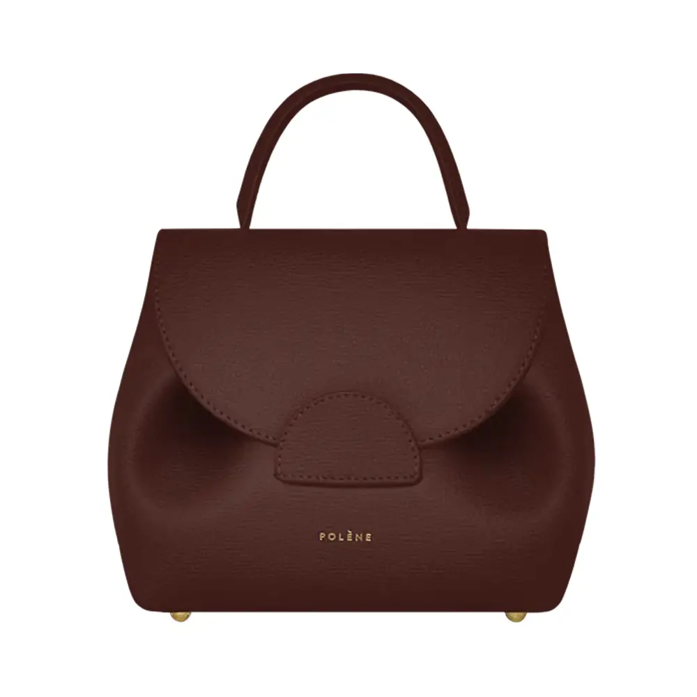 Polène Numero Uno Nano Crossbody Bag Grained Leather Taupe Polène Numero Uno Nano Crossbody Bag Grained Leather Taupe
