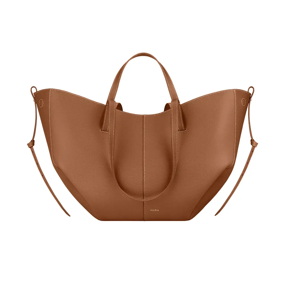 Polène Cyme Mini Shopping Bag Grained Leather Cognac – voilà.id