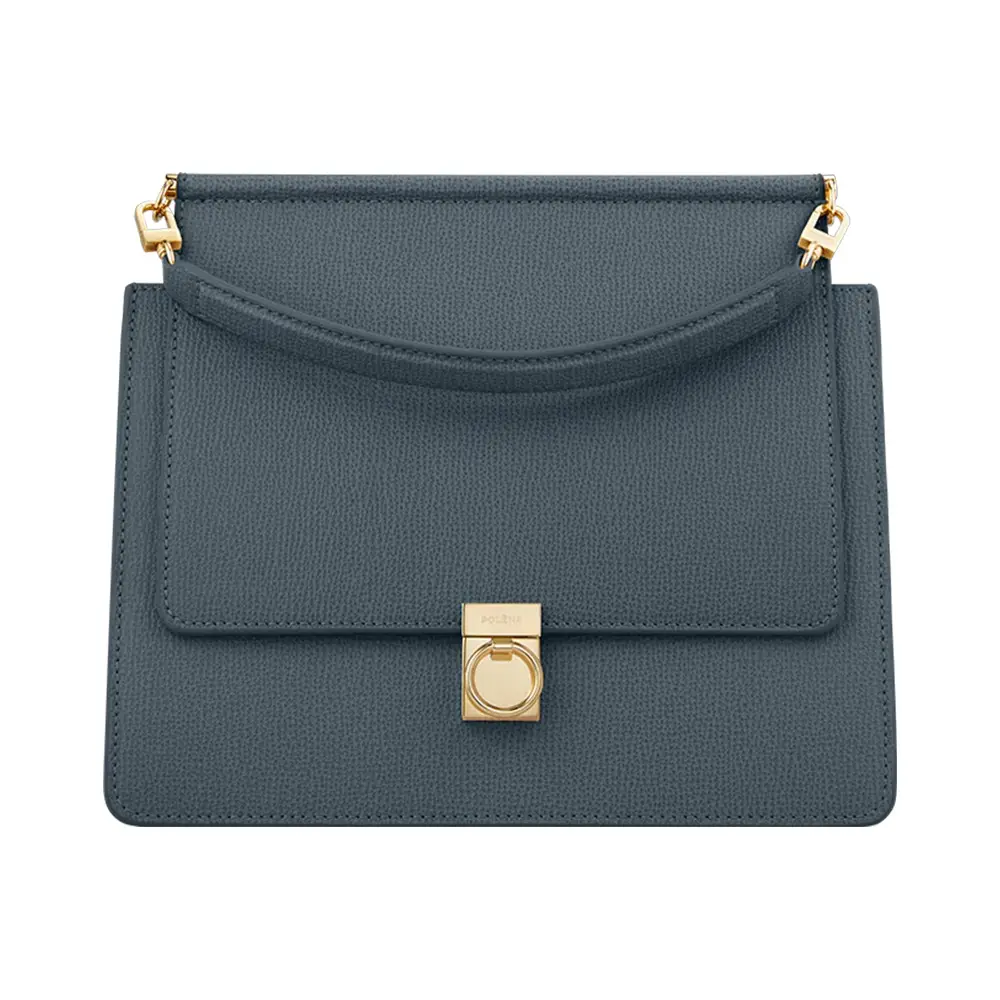 Polène Numero Sept Crossbody Bag Grained Leather Midnight Polène Numero Sept Crossbody Bag Grained Leather Midnight