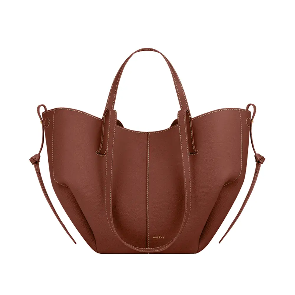 Polene Cyme Mini Shopping Bag Grained Leather Camel – voilà.id