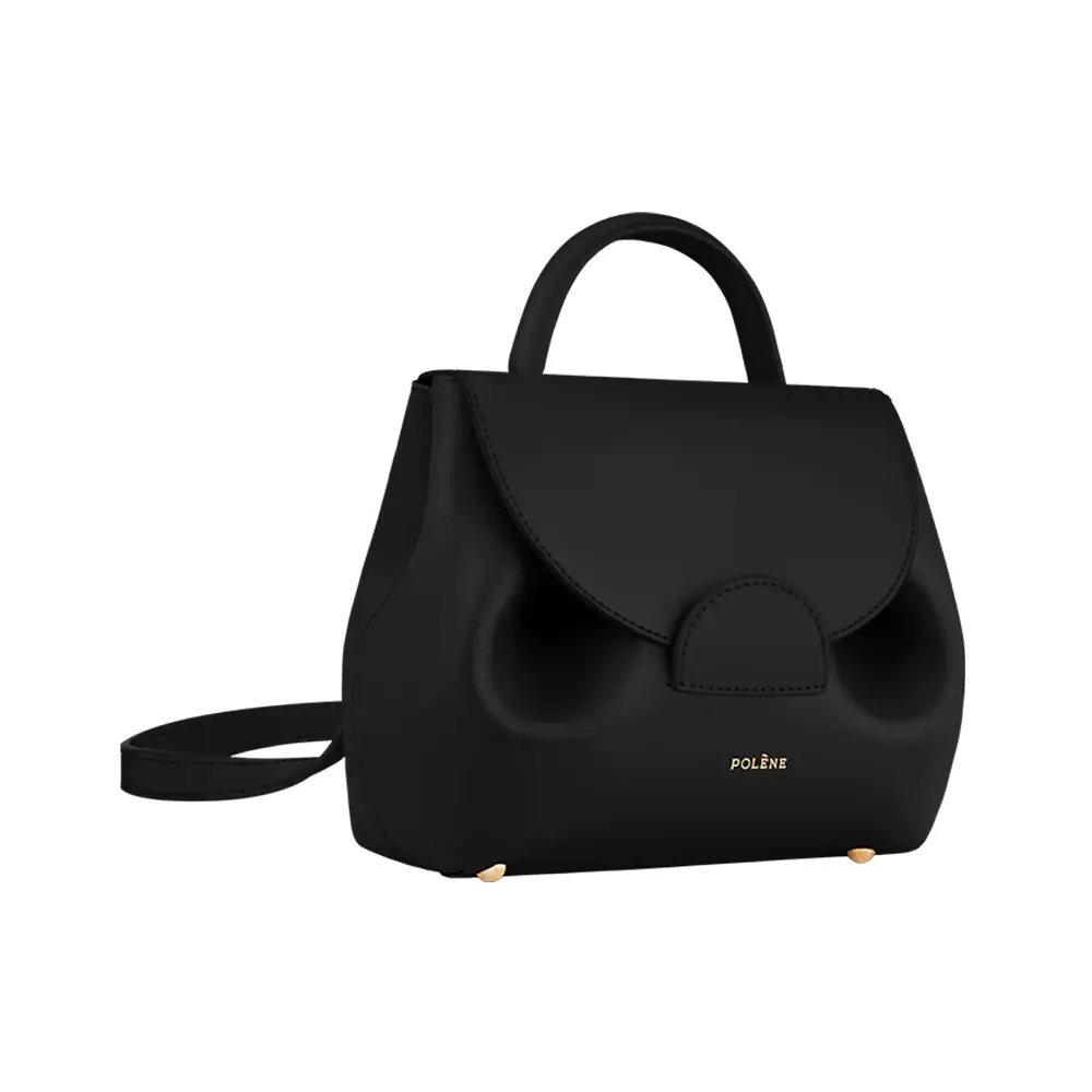 Polene Numero Uno Nano Crossbody Bag Calfskin Leather Black