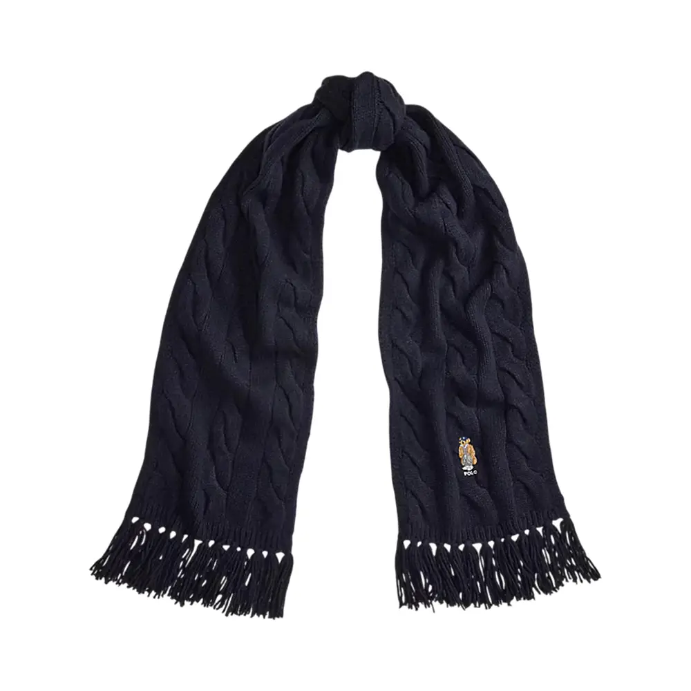 Polo Ralph Lauren Polo Bear Wool-Blend Scarf Navy Blue – voilà.id