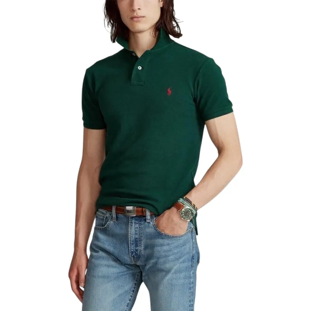 Polo Ralph Lauren Pique Polo Shirt Slim Fit Forest Green – voilà.id