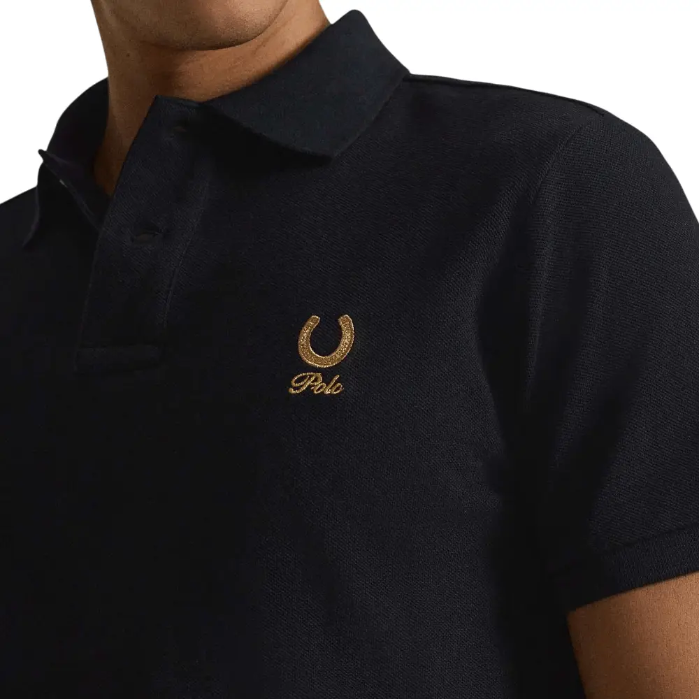 Polo Ralph Lauren Custom Slim Fit Horseshoe Polo Shirt Black