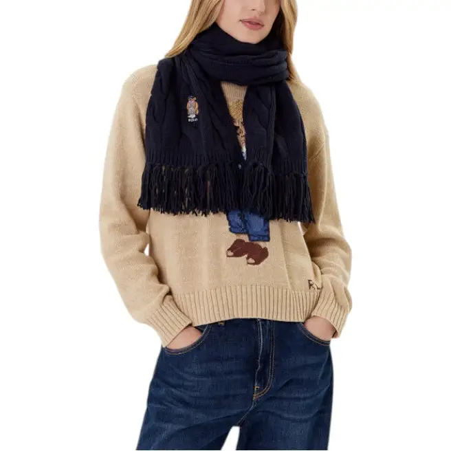 Polo Ralph Lauren Polo Bear Wool-Blend Scarf Navy Blue – voilà.id