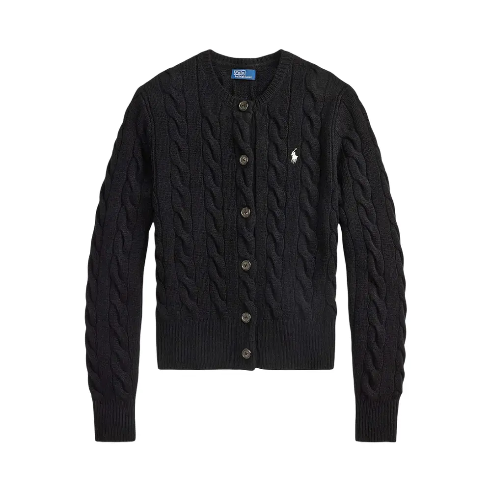 Polo Ralph Lauren Cable-Knit Wool and Cashmere Cardigan Black