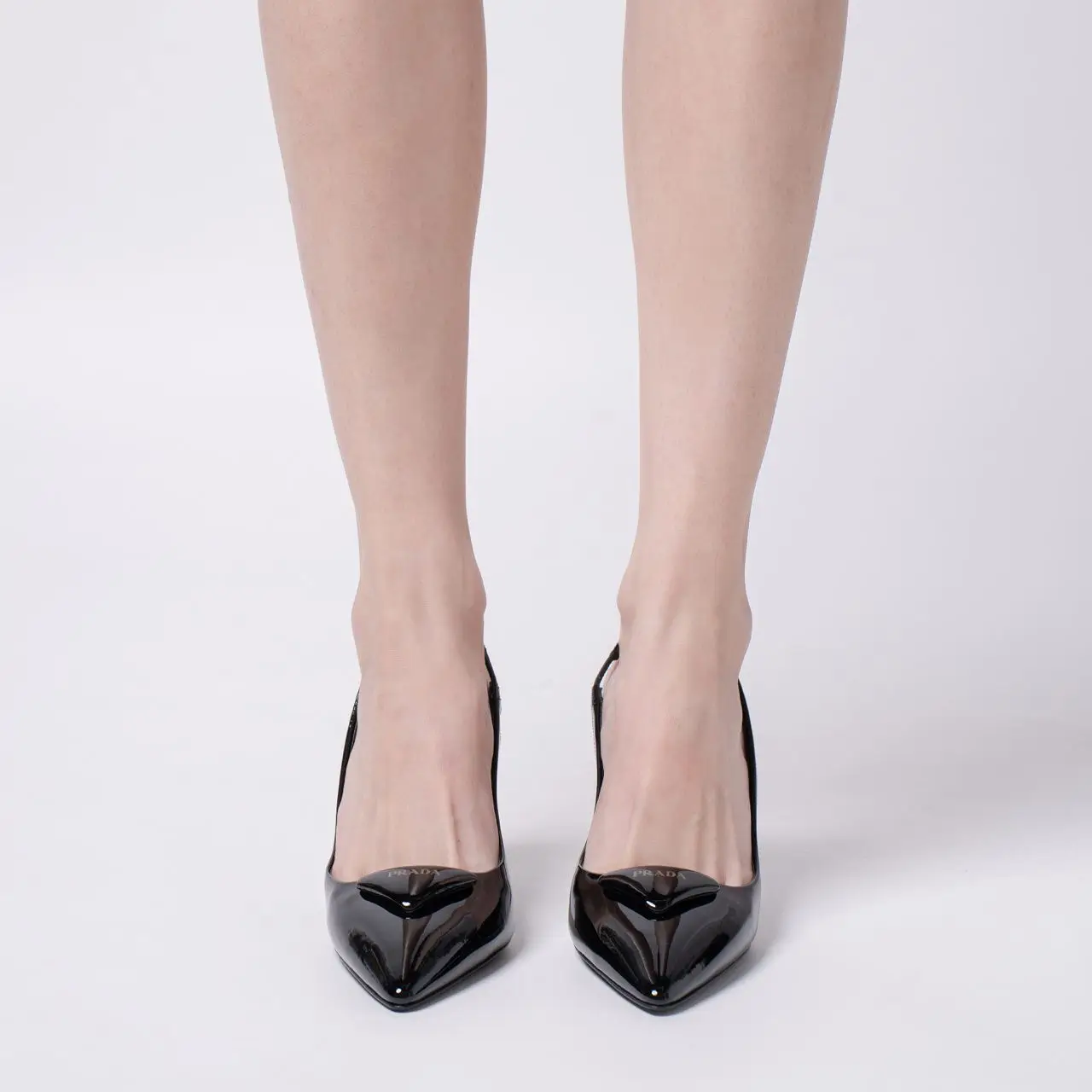 靴 Prada Leather Heels Prada - Black Brushed Leather High Heel Loafer, 85mm