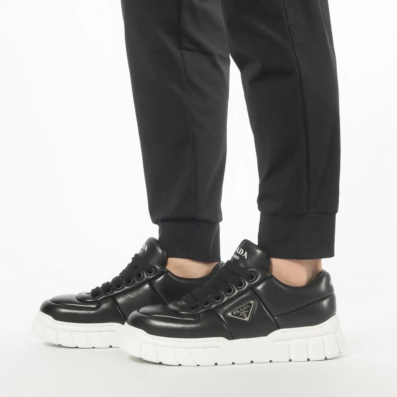 Prada Padded Nappa Leather Sneakers Black – voilà.id