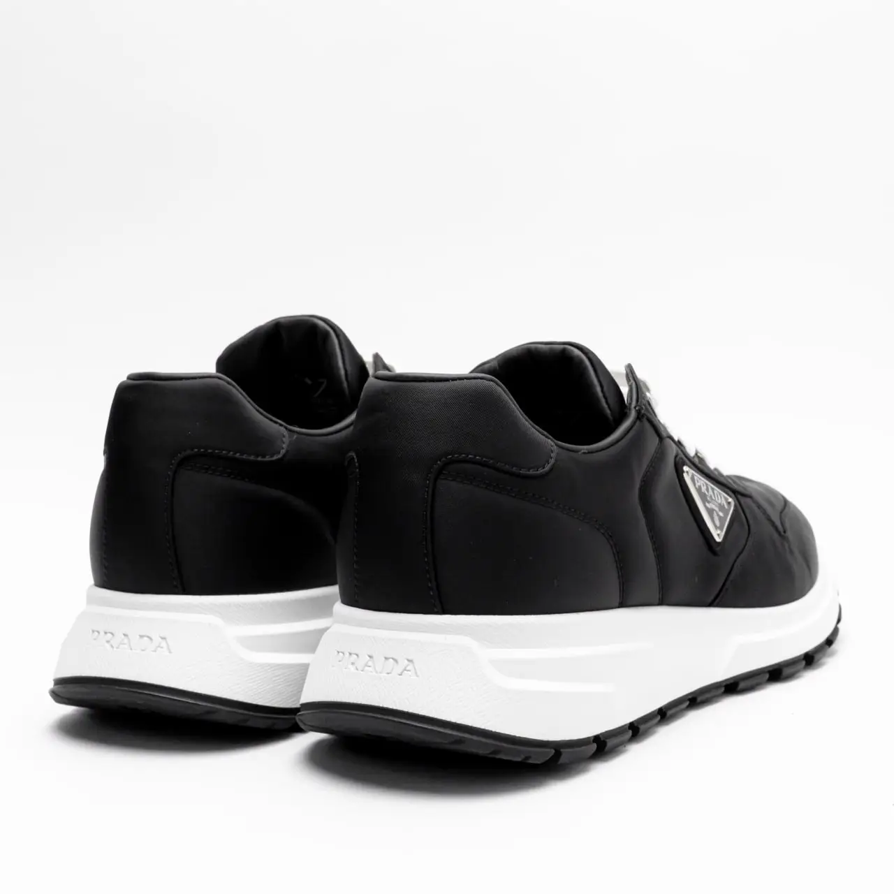 Prada Nylon Gabardine Sneakers Black White – voilà.id