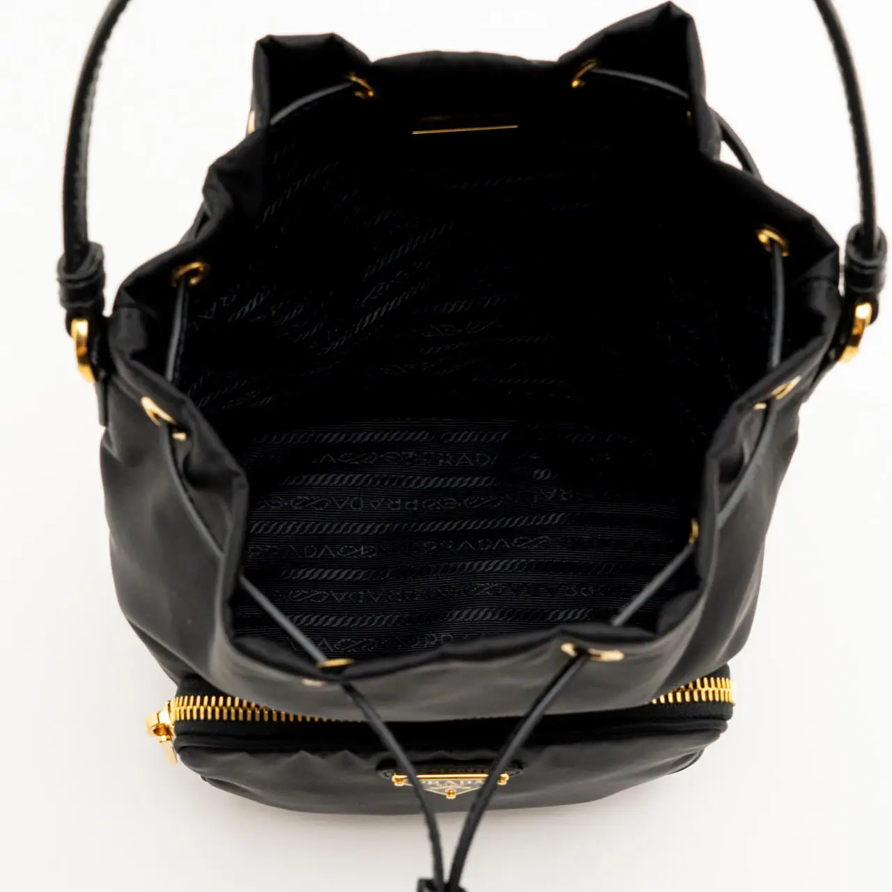 Prada Duet Re-Nylon Bucket Shoulder Bag Black – voilà.id