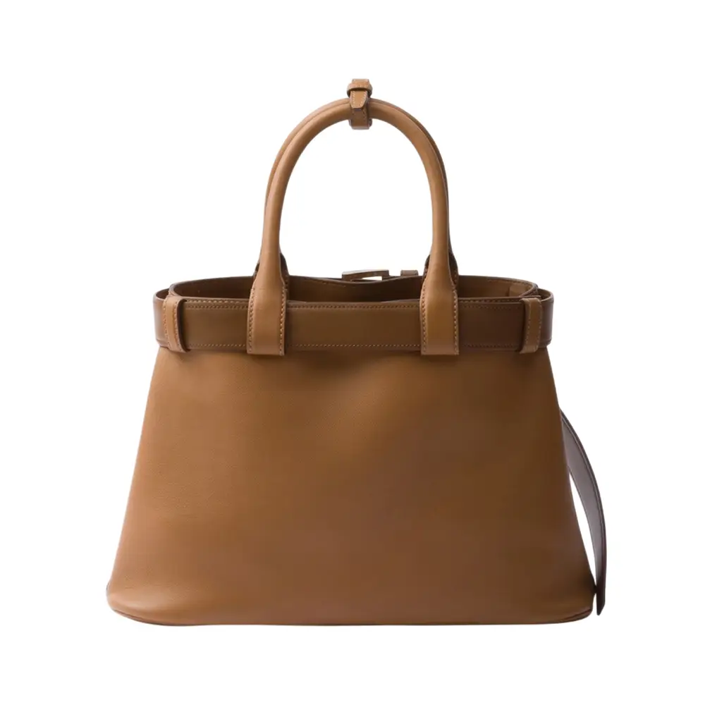 ★PRADA★2024FW 新作★Belted small buckle bag caramel Caramel Prada Buckle Small Leather Handbag With Belt | PRADA