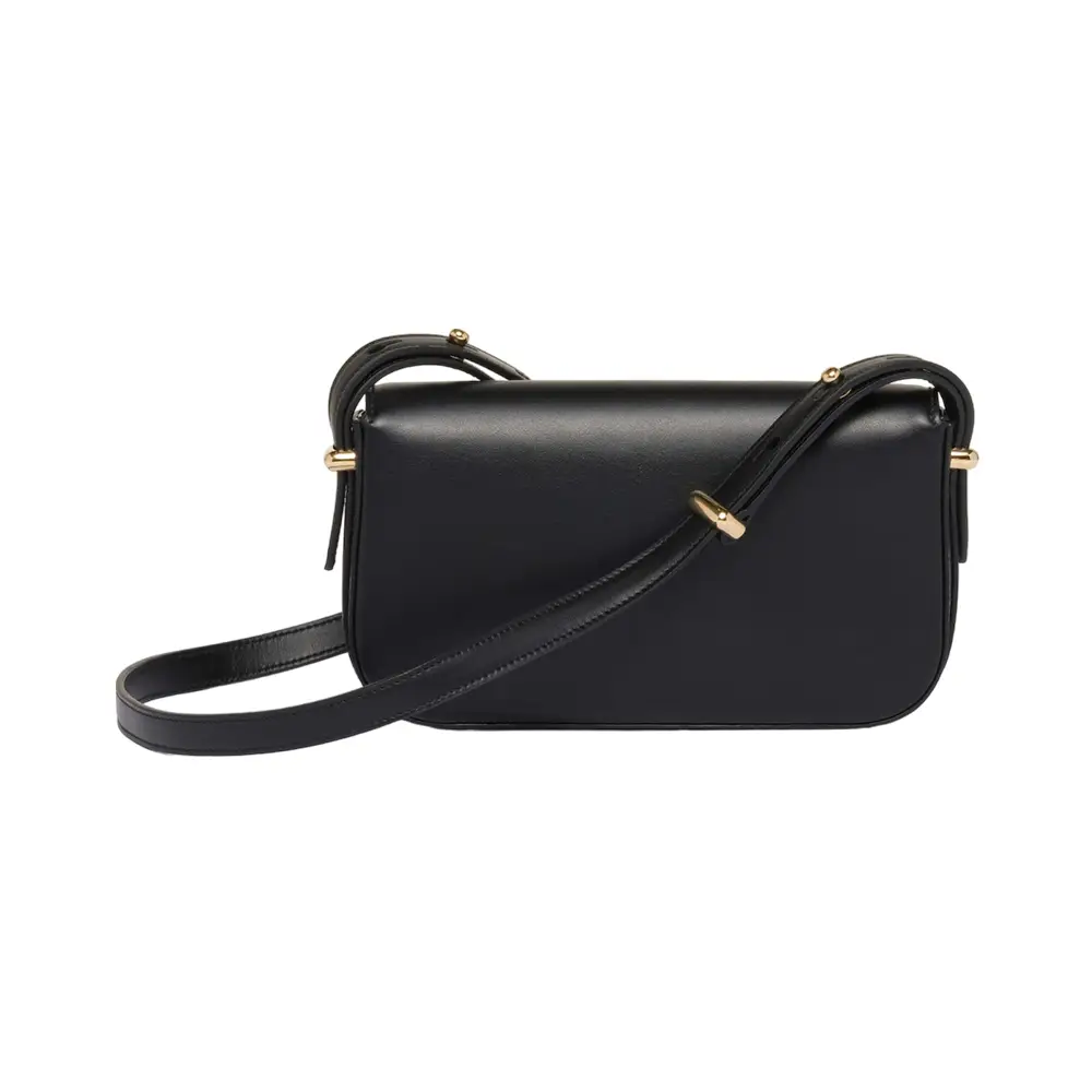 Prada Logo Enameled Metal Triangle Leather Shoulder Bag Prada Logo Enameled Metal Triangle Leather Shoulder Bag
