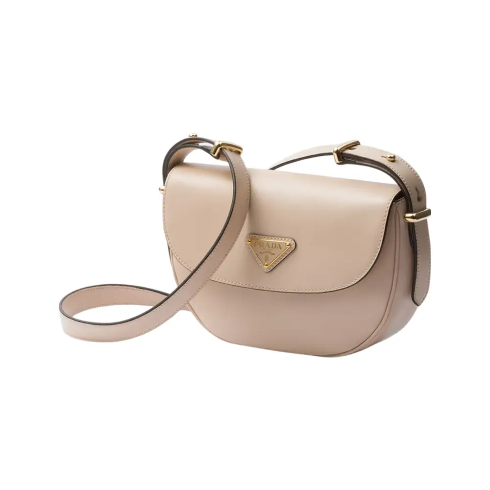 Prada Arqué Leather with Flap Shoulder Bag Travertine – voilà.id Prada Arqué Leather with Flap Shoulder Bag Travertine – voilà.id
