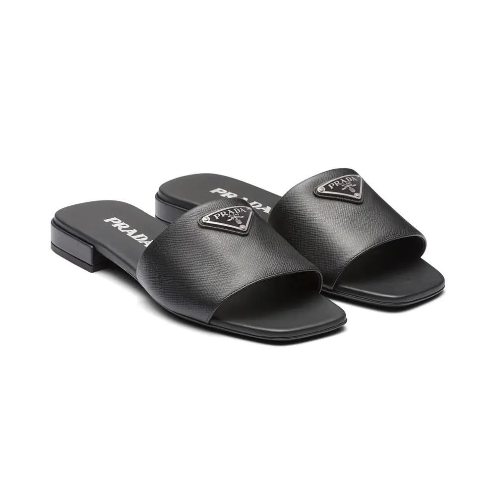 Prada logo flip flop clearance