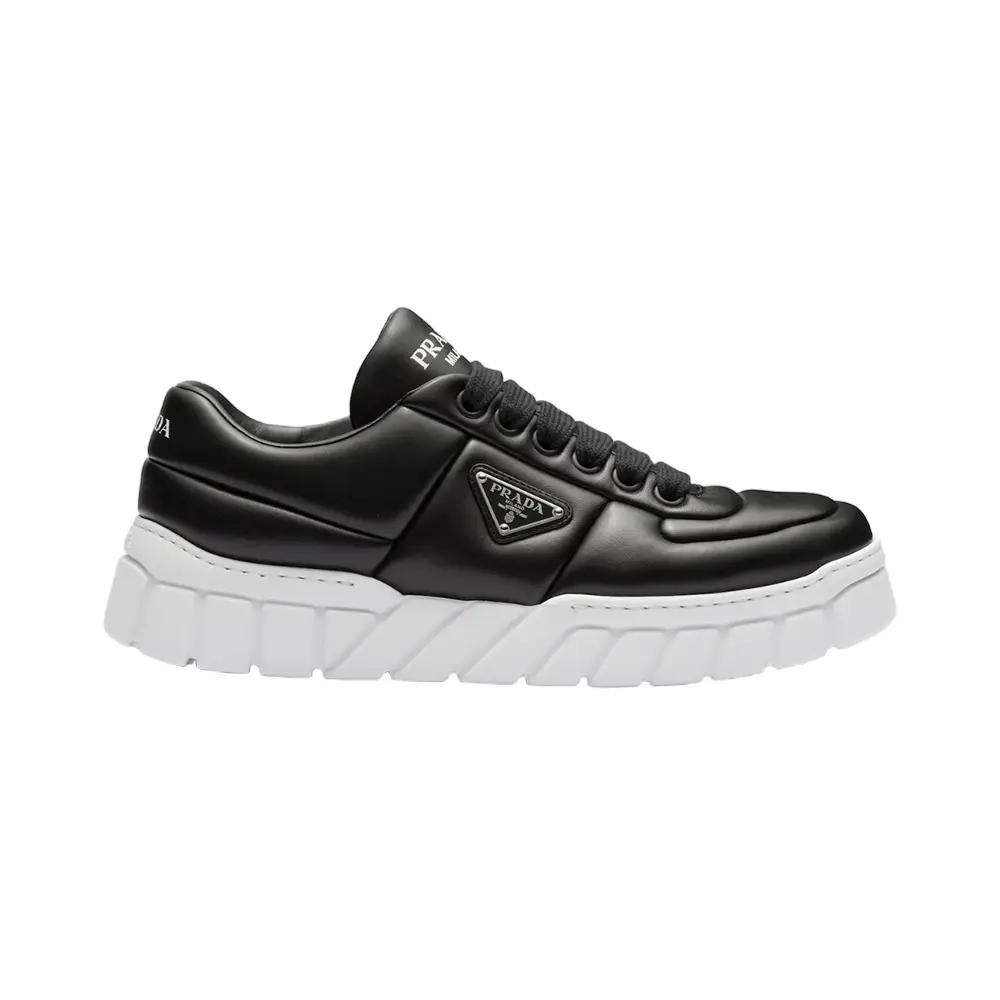 ★韓国の人気★【PRADA】★Padded nappa leather sneaker.s★ PRADA Soft padded nappa leather lace-up shoes