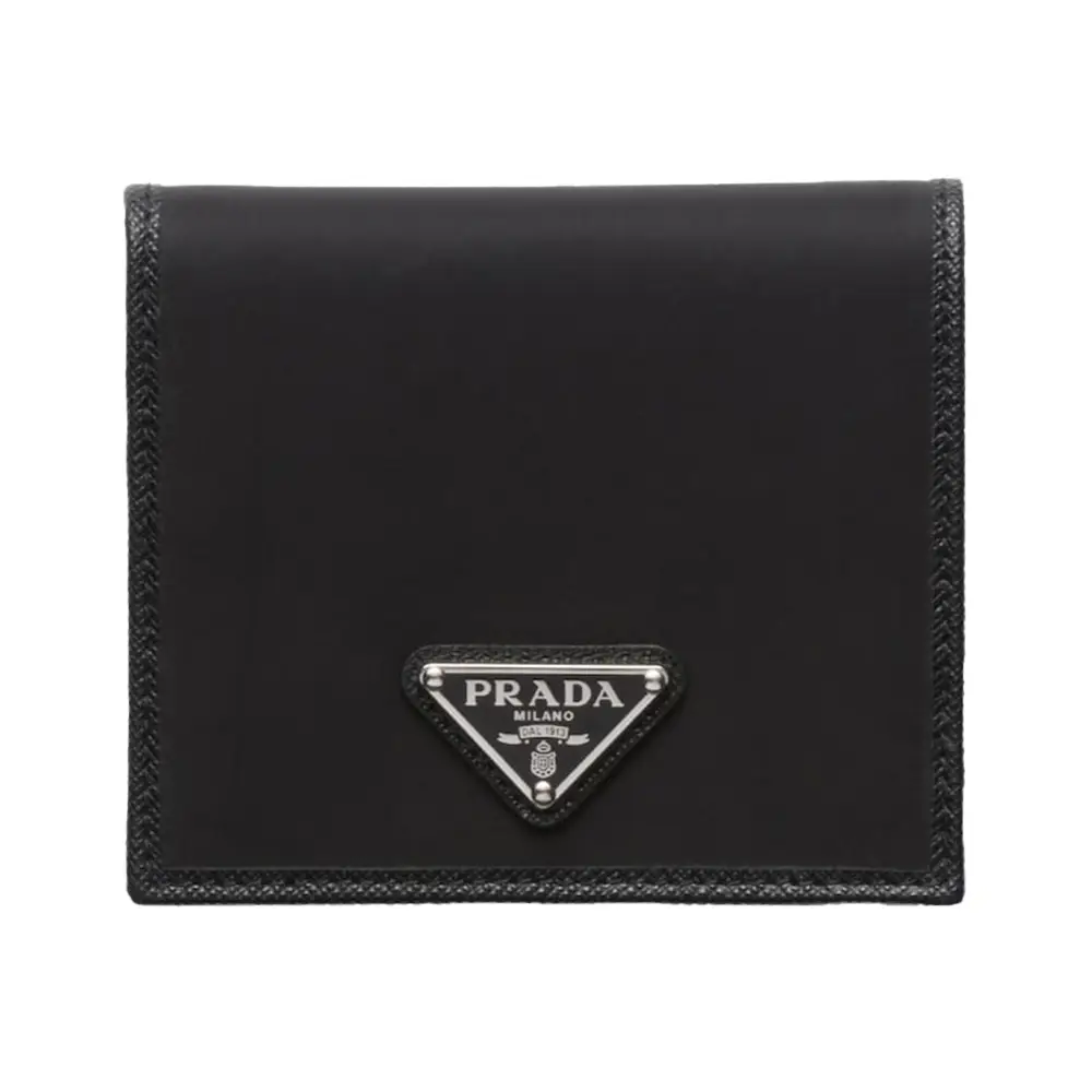 小物 P RADA nylon logo wallet Black Prada Re-Nylon Triangle Logo Wallet Black – voilà.id