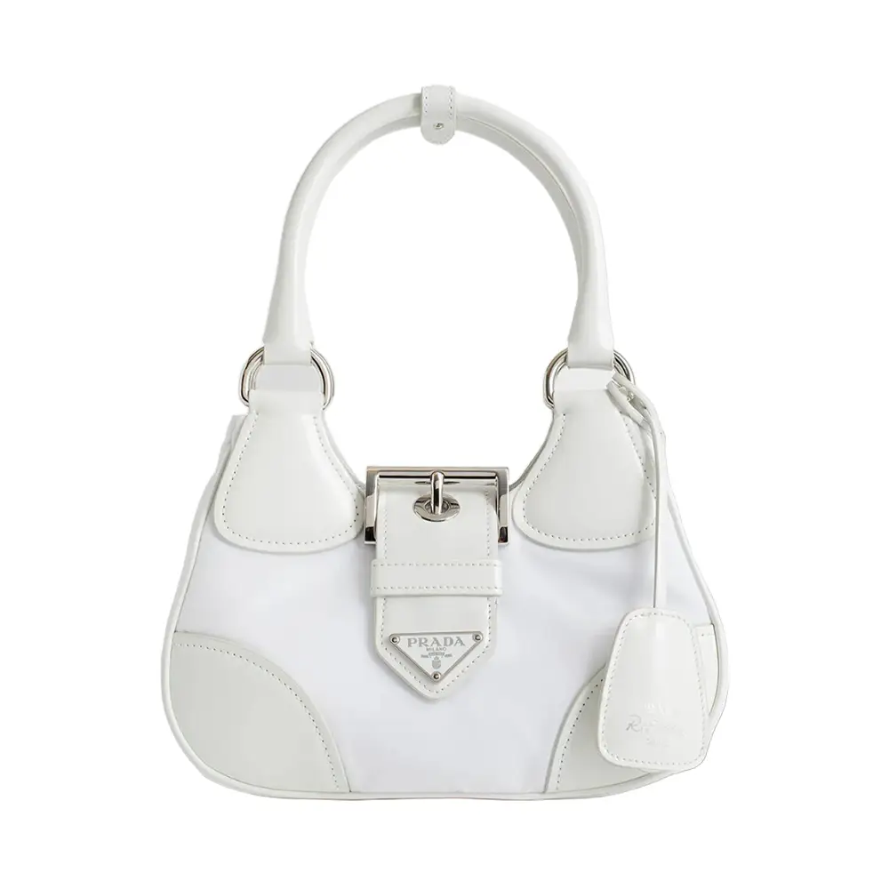 Prada Moon Re-Nylon Leather Bag White – voilà.id