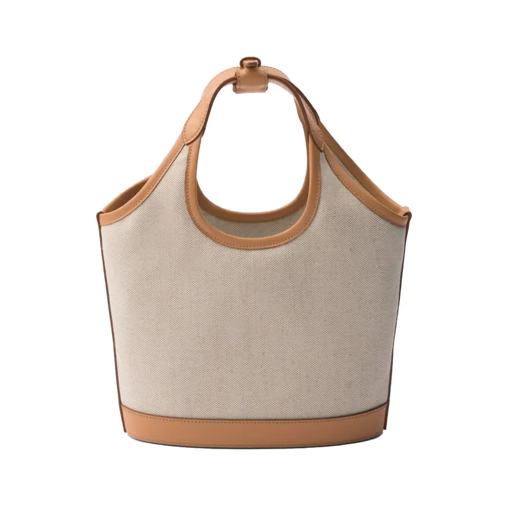 バッグ・カバンその他 PRADA | Linen blend and leather mini-buckle bag 1BE074 2product-