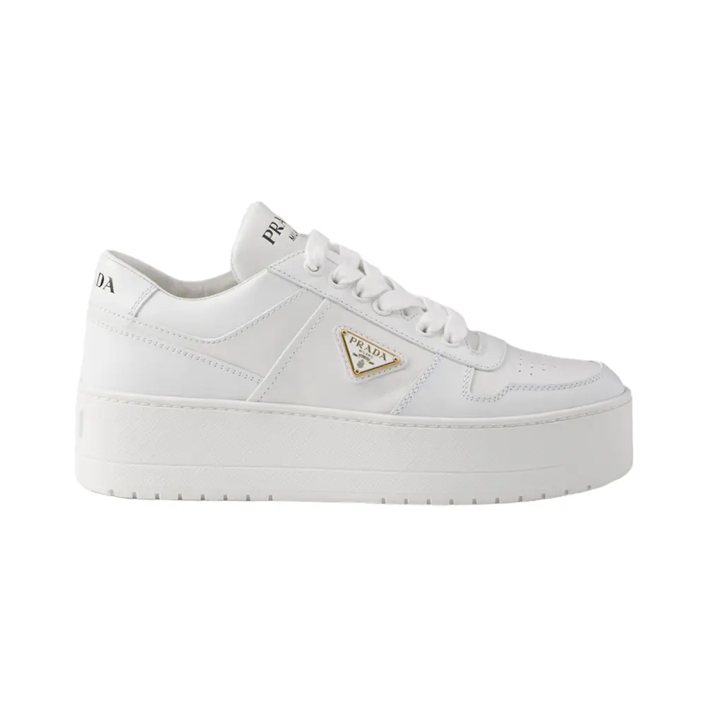 Womens white prada sneakers best sale