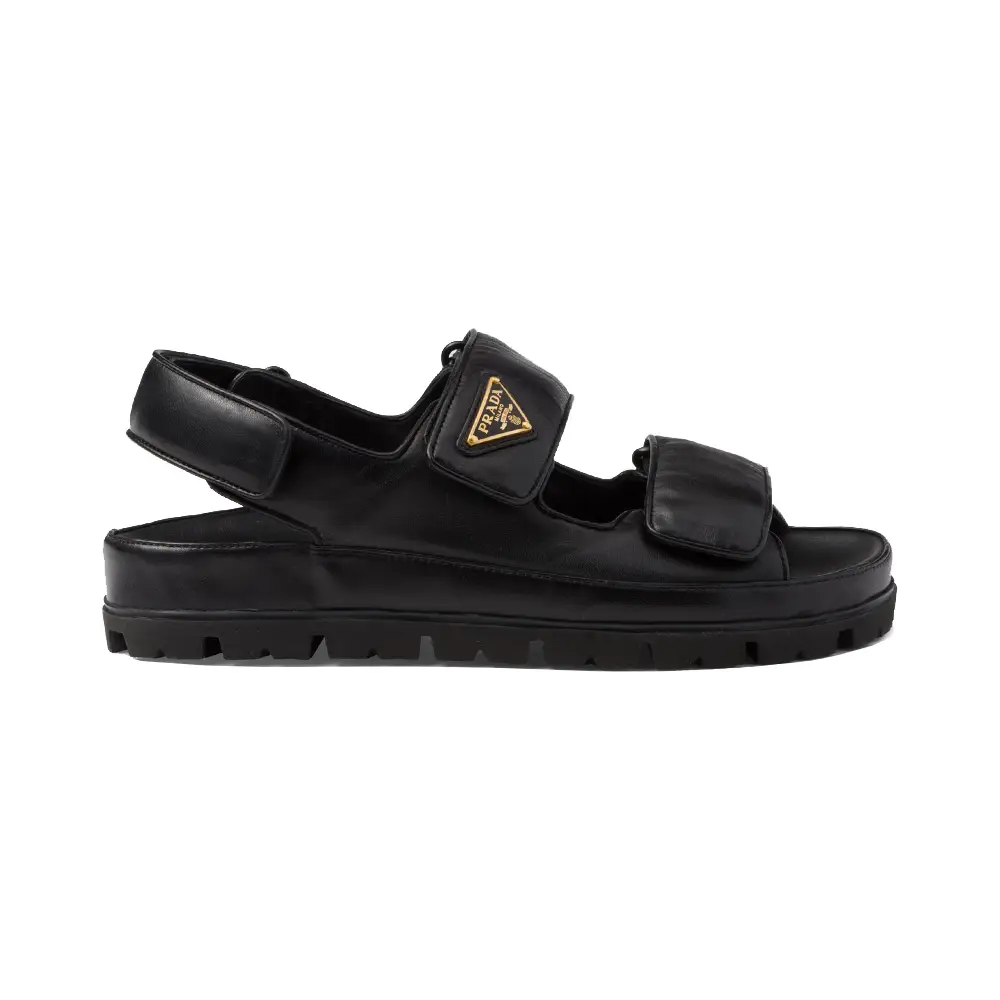 サンダル・ミュール PRADA SS25 Black leather sandals (1X577NF005011 F0002) Prada Black Leather Sandal - SS25 Women Shoes - Lozuri – LOZURI®