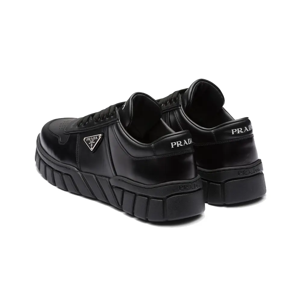 スニーカー PRADA UOMO 2EG487_A21_F0002 LEATHER SNEAKERS Prada Men's 2EG015 Blue Full Brogue Leather Lace-up Shoes US