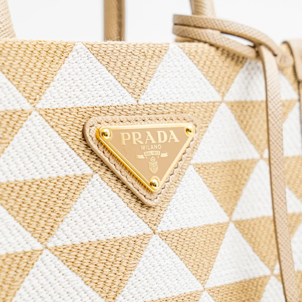 ★PRADA★Prada Symbole jacquard fabric micro bag★無料速達 Prada Symbole Jacquard Fabric Micro Bag Nude/Beige – voilà.id