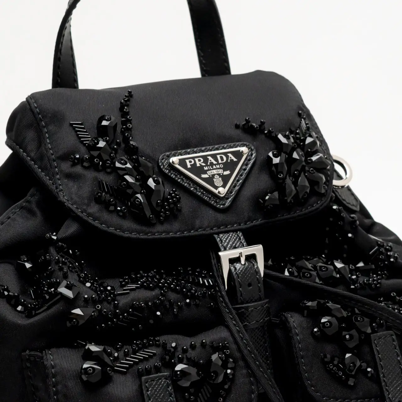 ★PRADA★ Triangle Logo Mini Backpack Keyring Black 1TT2052D MUSINSA | PRADA Triangle Logo Mini Backpack Keyring - Black