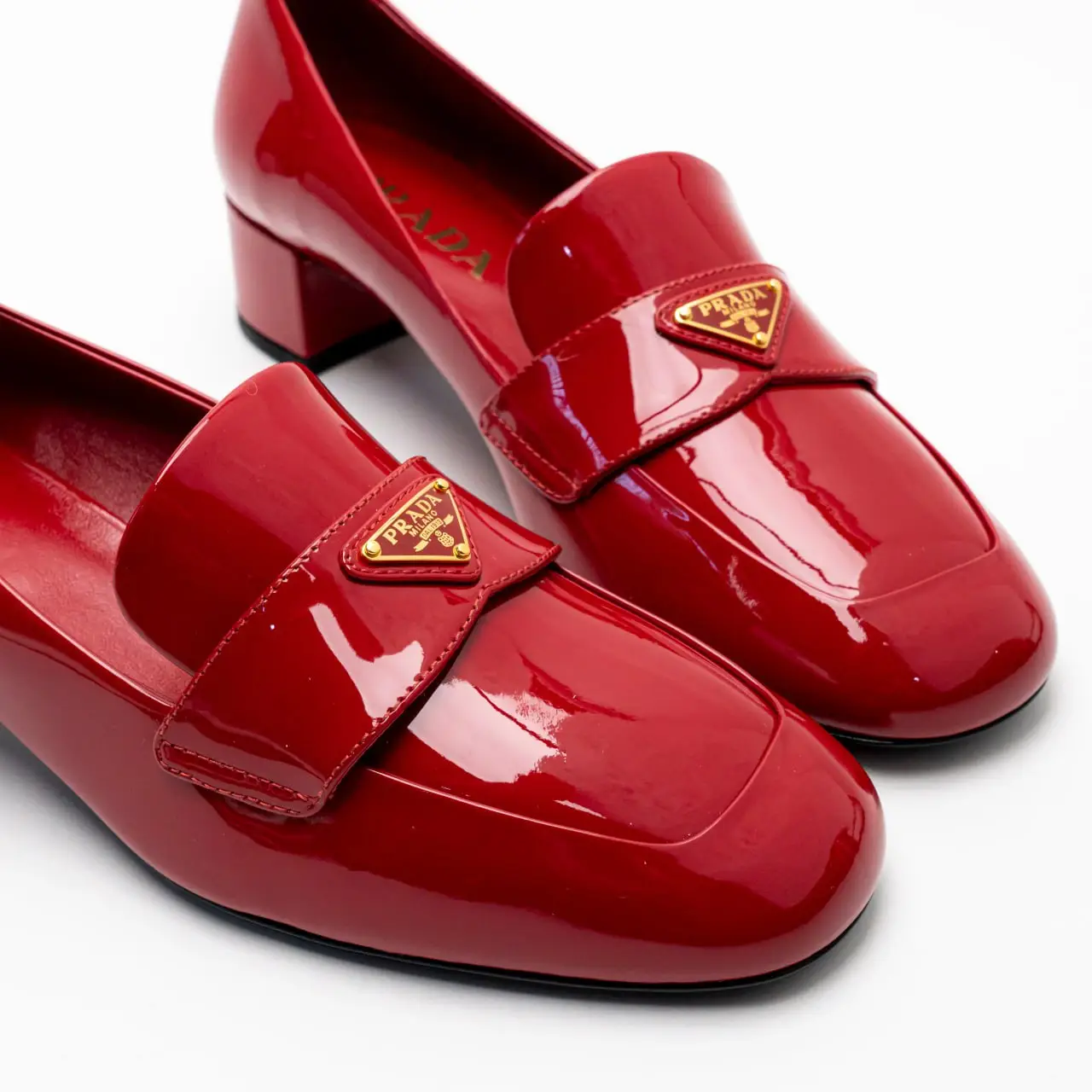 Prada red loafers hotsell