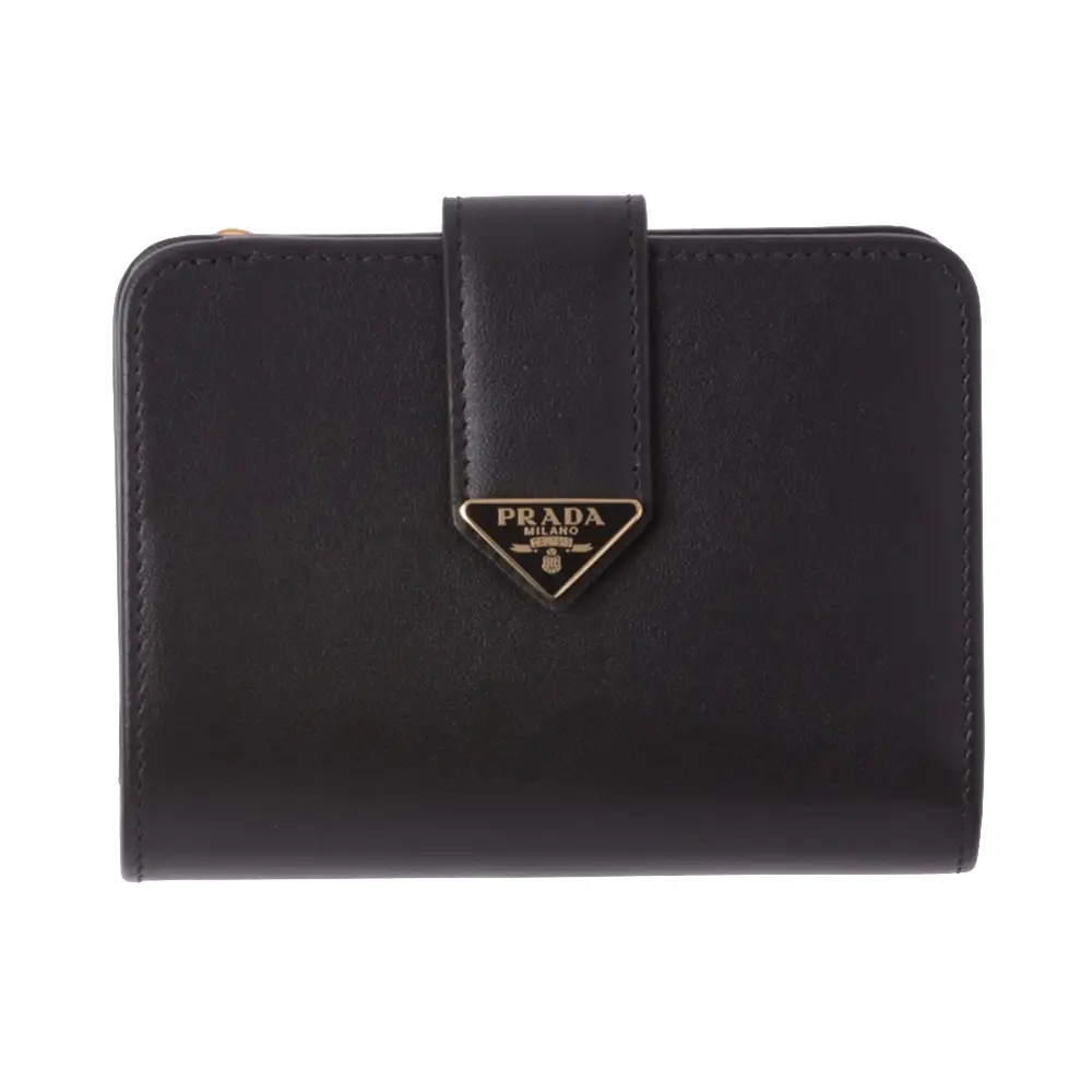 Prada Small Smooth Leather Wallet Black – voilà.id