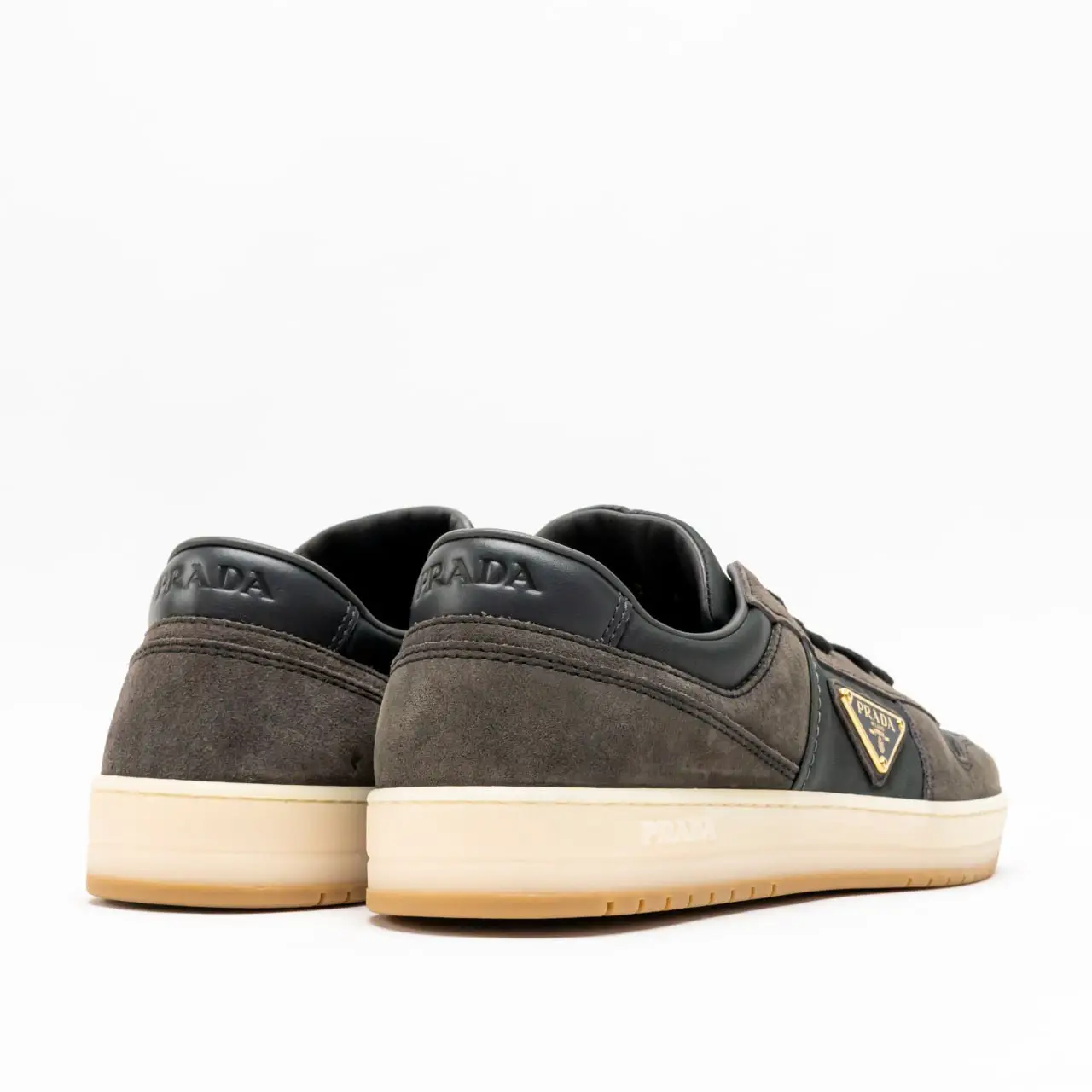 Prada calf suede and fabric sneakers online
