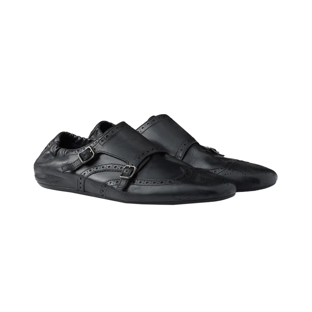 Prada Shuffle Double Monk Strap Shoes Black – voilà.id Prada Shuffle Double Monk Strap Shoes Black – voilà.id