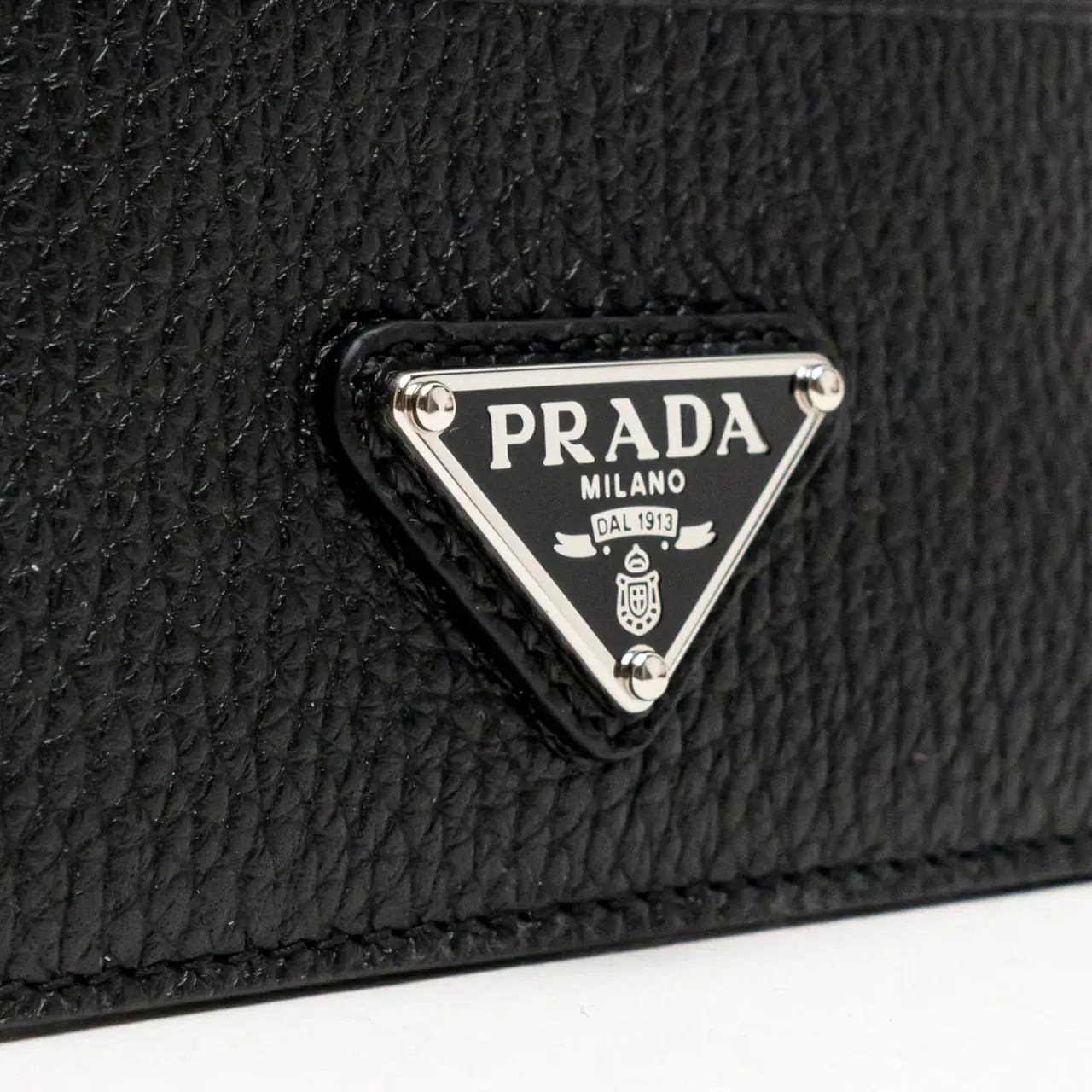 折りたたみ財布 PRADA Triangle Logo Card Holder Black 1MC0252BBEF0632 1MC025 Prada Triangle Logo Moire and Leather Lining Card Holder