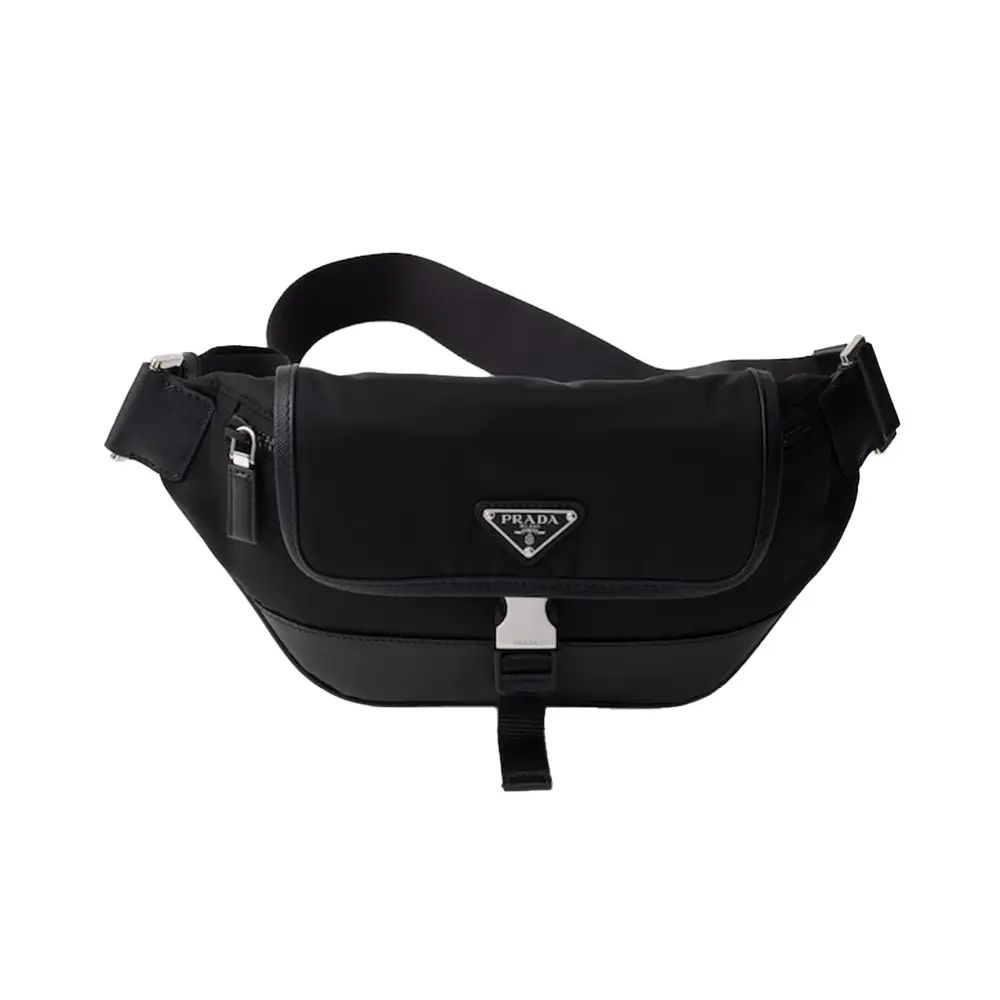 Prada Flap Re-Nylon and Saffiano Leather Shoulder Bag Black – voilà.id