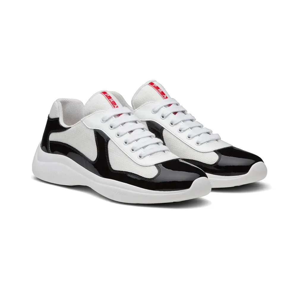 White and black prada sneakers sale