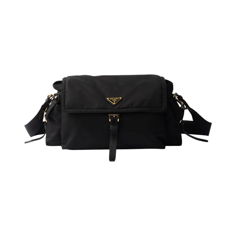 Prada Explore Large Re-Nylon Shoulder Bag with Flap Black – voilà.id